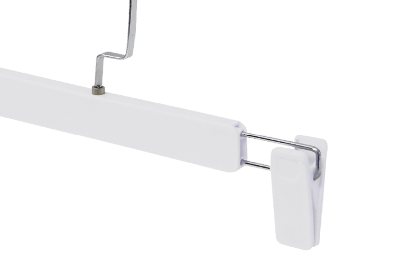 Percha de plástico resistente y duradera para pantalones, color blanco