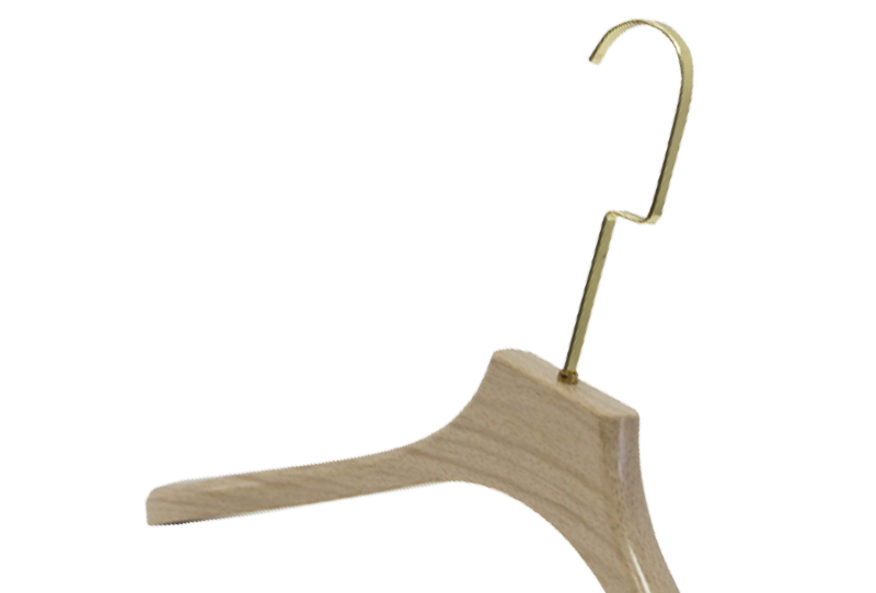 Percha de gancho de metal de madera natural