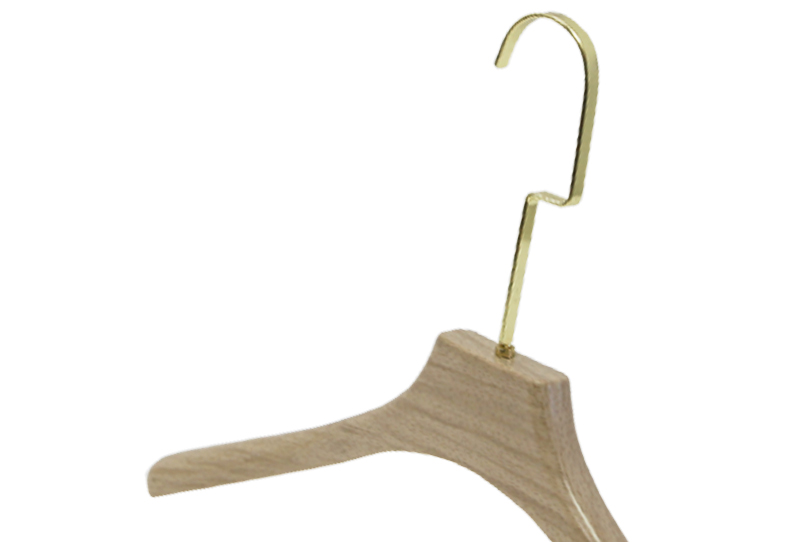 Percha de gancho de metal de madera simple y elegante